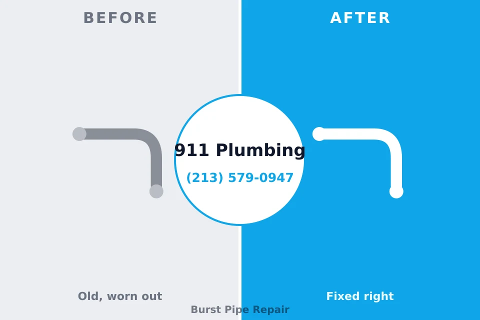 Before and after: plumbing repair Grove City, OH